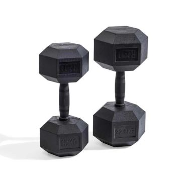 RXD Hexagonal dumbbell black - 1 bis 60 kg