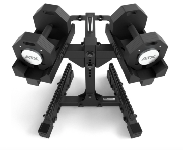 ATX® Octa-Dumbbells 2 x 24 kg - Verstellbare Hanteln inkl. Ablageständer